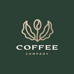 coffee bean tree leaf sprout logo vector icon illustration