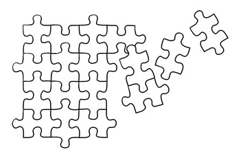 手描きの白いジグソーパズル