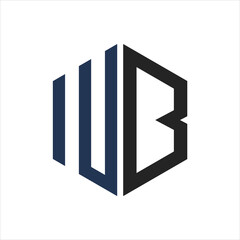 creative simple design logo initial WB hexagon