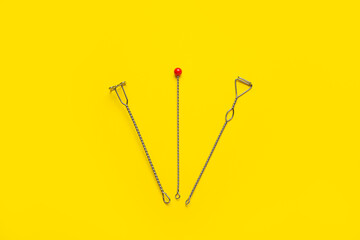 Logopedic tools for speech correction on color background