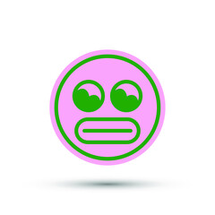 Isolated vector illustration of facial expression on white background.