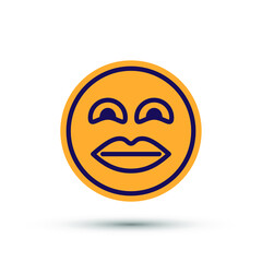 Isolated vector illustration of facial expression on white background.