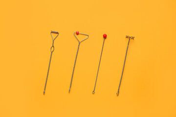 Logopedic tools for speech correction on color background