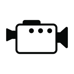 Movie Camera vector Icon-  Black style high quality vector illustration.