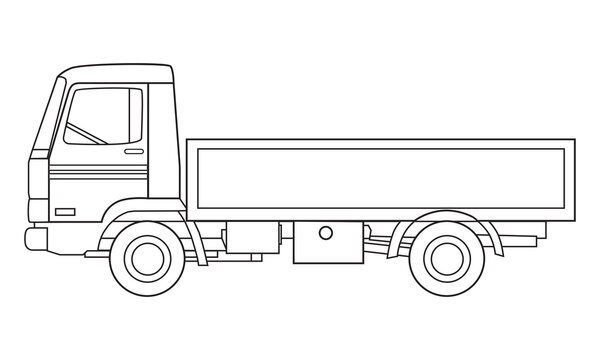 truck line vector illustration