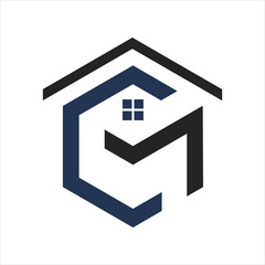 creative simple design logo initial MG real estate