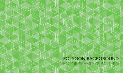 グリーンのアブストラクト柄　ポリゴン柄　シームレスパターン