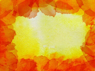 Obraz premium Orange yellow abstract hand painted watercolor background. Decorative colorful texture. Hand drawn picture on paper.