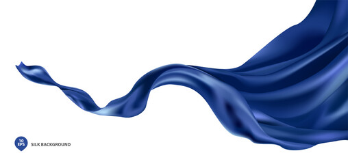 Abstract vector flying wave silk or satin fabric on white background for grand opening ceremony or other occasion