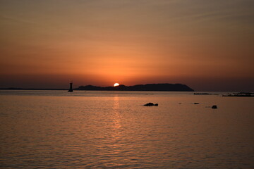 Fototapeta na wymiar sunset ocean view island 