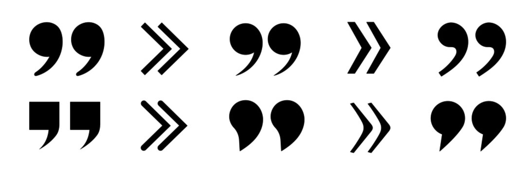 Icons the quotation mark symbol. Vector. 