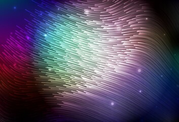 Dark Multicolor vector background with wry lines.