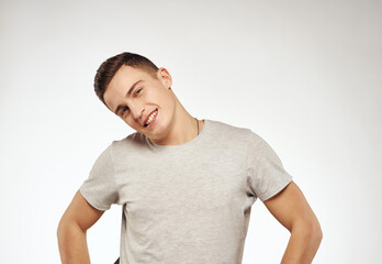 man in light t-shirt cropped view entertainment studio