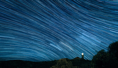 Lighthouse star trails
