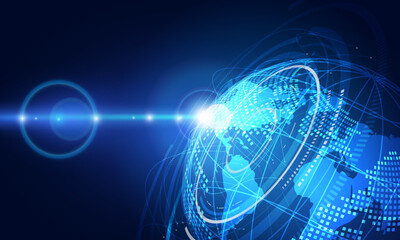 Global network connection. World map point and line composition concept of global business. Vector Illustration