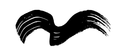 Black wavy grunge brush strokes