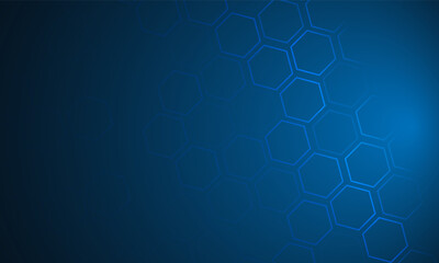 Abstract background with geometric shapes and hexagon pattern. Vector illustration for medicine, technology blue vector design