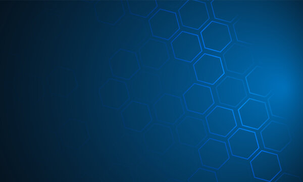 Abstract background with geometric shapes and hexagon pattern. Vector illustration for medicine, technology blue vector design
