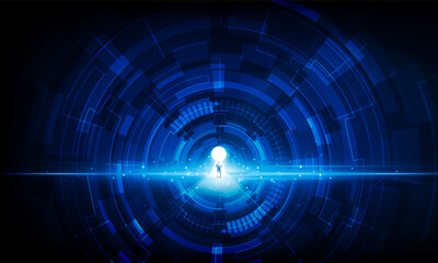 Abstract businessman Key Door open Light technology background Hitech communication concept innovation background vector design.