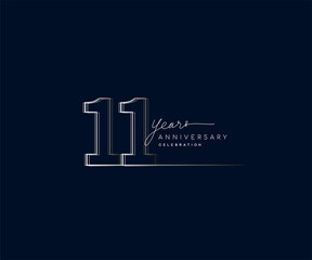 11th years anniversary celebration logotype with linked number. Simple and modern design, vector design for anniversary celebration.