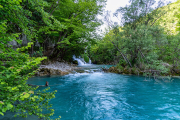 Beautiful landscape in the Plitvice Lakes National Park in Croatia