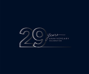 29th years anniversary celebration logotype with linked number. Simple and modern design, vector design for anniversary celebration.