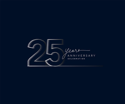25th years anniversary celebration logotype with linked number. Simple and modern design, vector design for anniversary celebration.