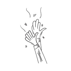 Hand Drawn of Applause, Hands Clapping Ovation Gesture with Doodle Style