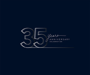 35th years anniversary celebration logotype with linked number. Simple and modern design, vector design for anniversary celebration. - obrazy, fototapety, plakaty