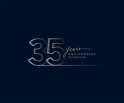 35th years anniversary celebration logotype with linked number. Simple and modern design, vector design for anniversary celebration.