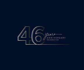 Fototapeta na wymiar 46th years anniversary celebration logotype with linked number. Simple and modern design, vector design for anniversary celebration.