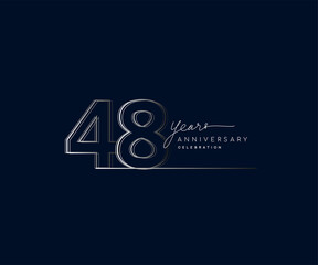 48th years anniversary celebration logotype with linked number. Simple and modern design, vector design for anniversary celebration.