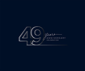 49th years anniversary celebration logotype with linked number. Simple and modern design, vector design for anniversary celebration.