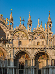 Fototapeta na wymiar St. Mark's square with iconic sights of St. Mark's basilica in Venice, Italy