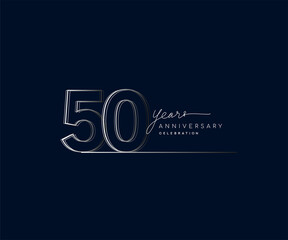 50th years anniversary celebration logotype with linked number. Simple and modern design, vector design for anniversary celebration.