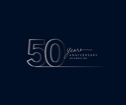 50th years anniversary celebration logotype with linked number. Simple and modern design, vector design for anniversary celebration.