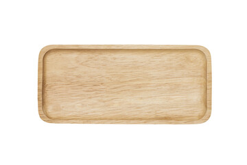 Isolated wooden plate on white background with clipping path.