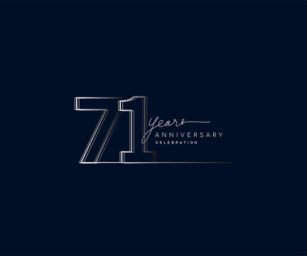 71st years anniversary celebration logotype with linked number. Simple and modern design, vector design for anniversary celebration.