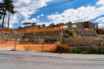 The center of Amatrice at July 2020 after the earthquake of central Italy 2016