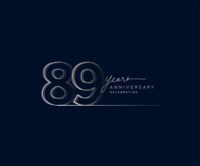 89th years anniversary celebration logotype with linked number. Simple and modern design, vector design for anniversary celebration.