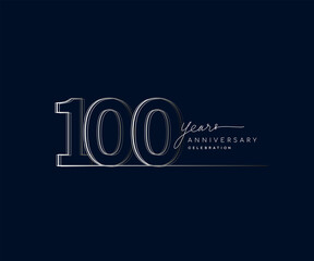 Obraz premium 100th years anniversary celebration logotype with linked number. Simple and modern design, vector design for anniversary celebration.