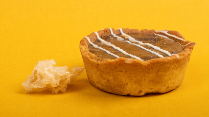 biscuits with cannabis, sweet food with hash oil on yellow background