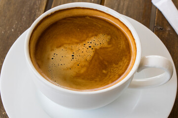 Coffee Americano in the white cup