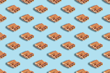 Repeatable pet treats on blue background.