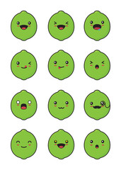 cute lime cartoon character