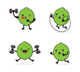 cute lime cartoon character