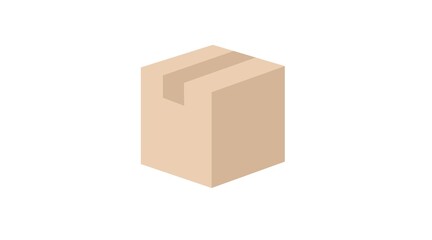 Carton Box. Vector isolated flat illustration of a carton box