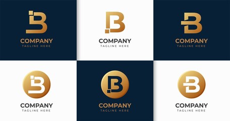 Set of creative letter B logo design template collection © BlackSweet_Studio