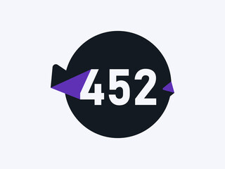 Number 452 logo icon design vector image