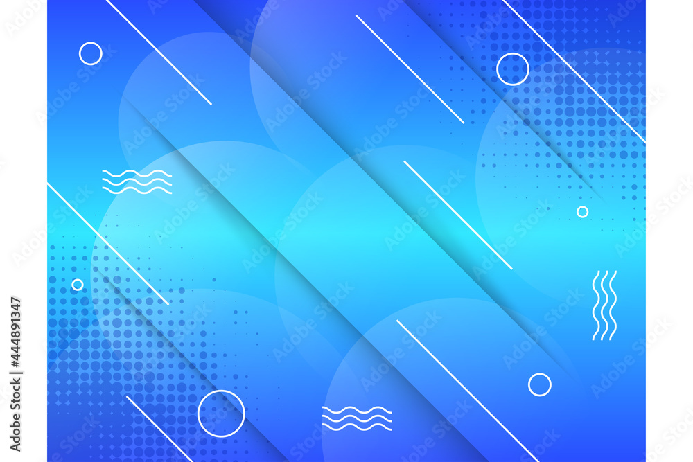 Poster vector halftone smoke effect. horizontal layout abstract background use blue light gradient color wi
